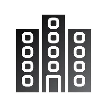 Building icon solid gradient black Stockillustratie