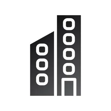 Building icon solid gradient black Ilustración de archivo