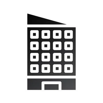 Building icon solid gradient black Illustrazione stock