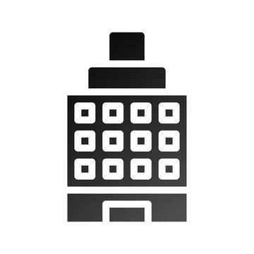 Building icon solid gradient black Ilustración de archivo