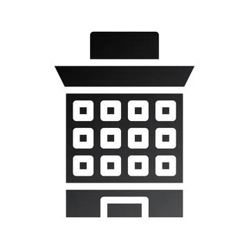 Building icon solid gradient black Stock Illustration