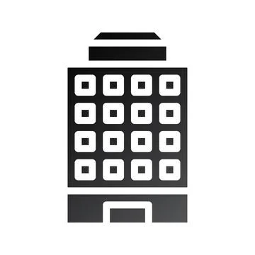 Building icon solid gradient black Stock Illustration