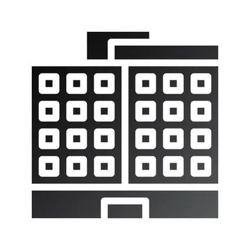 Building icon solid gradient black Ilustración de archivo