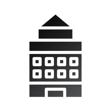 Building icon solid gradient black Ilustración de archivo