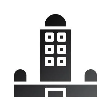 Building icon solid gradient black Stock Illustration