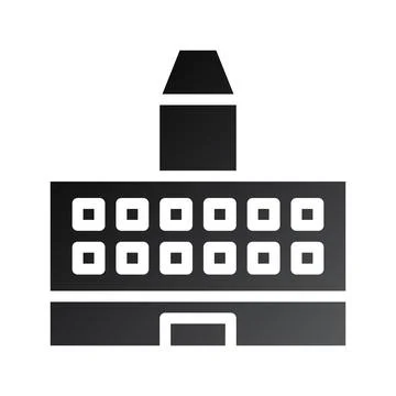 Building icon solid gradient black Stock Illustration
