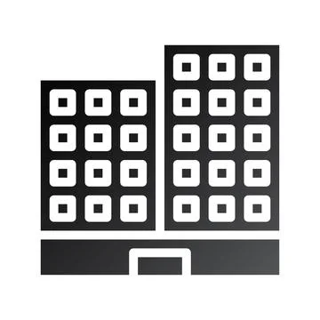 Building icon solid gradient black Ilustración de archivo