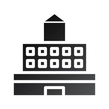 Building icon solid gradient black Ilustración de archivo