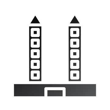 Building icon solid gradient black Ilustración de archivo