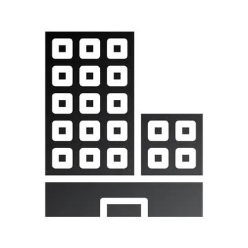 Building icon solid gradient black Stock Illustration