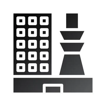Building icon solid gradient black イラスト素材