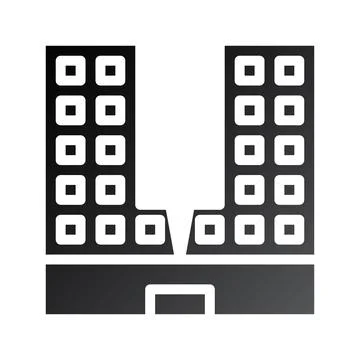 Building icon solid gradient black 스톡 일러스트