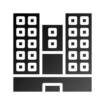 Building icon solid gradient black イラスト素材