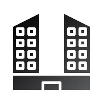 Building icon solid gradient black Illustrazione stock