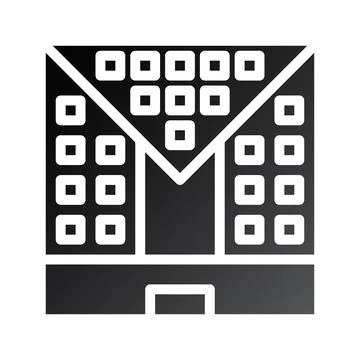 Building icon solid gradient black イラスト素材