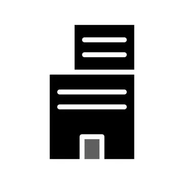 Building icon solid grey black イラスト素材