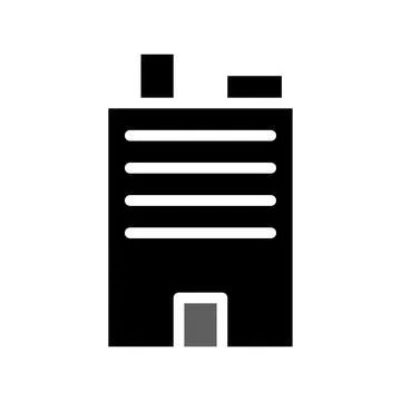 Building icon solid grey black Illustrazione stock