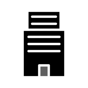 Building icon solid grey black イラスト素材