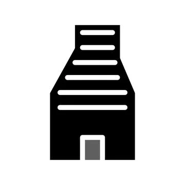 Building icon solid grey black イラスト素材