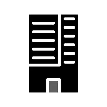 Building icon solid grey black イラスト素材