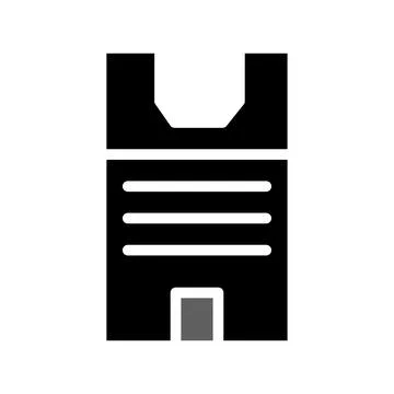 Building icon solid grey black Illustrazione stock