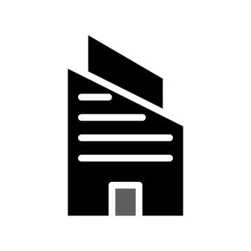 Building icon solid grey black 스톡 일러스트