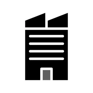 Building icon solid grey black Illustrazione stock