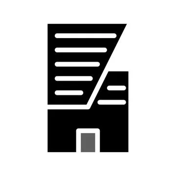 Building icon solid grey black 스톡 일러스트