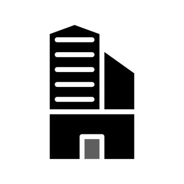 Building icon solid grey black Ilustración de archivo