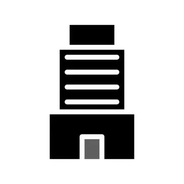 Building icon solid grey black Illustrazione stock