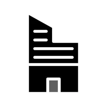 Building icon solid grey black イラスト素材
