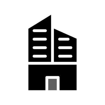 Building icon solid grey black イラスト素材
