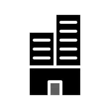 Building icon solid grey black イラスト素材
