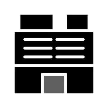 Building icon solid grey black イラスト素材