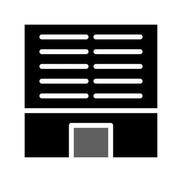 Building icon solid grey black Stock Illustration