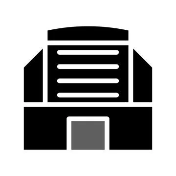 Building icon solid grey black Stock Illustration