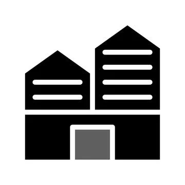 Building icon solid grey black Ilustración de archivo