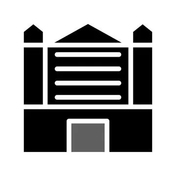 Building icon solid grey black Ilustración de archivo