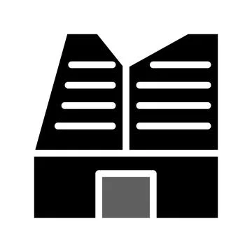 Building icon solid grey black Ilustración de archivo