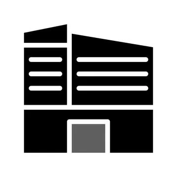 Building icon solid grey black Stockillustratie