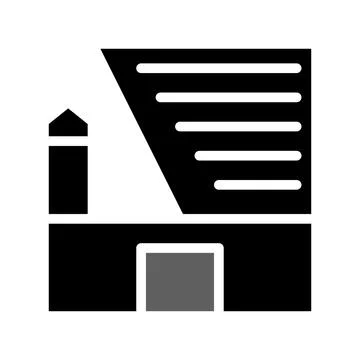 Building icon solid grey black Stock Illustration