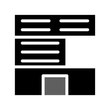 Building icon solid grey black Stock Illustration