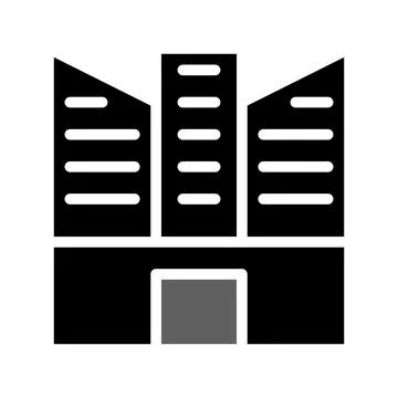 Building icon solid grey black Stock Illustration