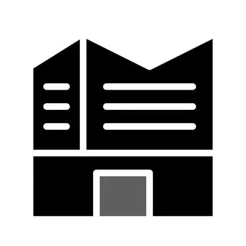 Building icon solid grey black Illustrazione stock