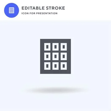 Building icon vector, filled flat sign, solid pictogram isolated on white, lo イラスト素材