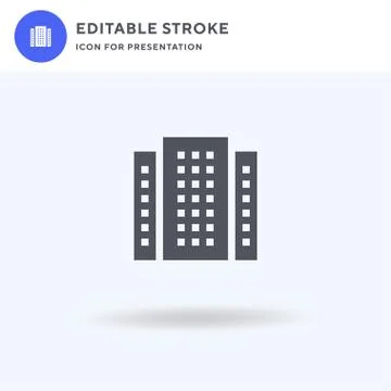 Building icon vector, filled flat sign, solid pictogram isolated on white, logo Stockillustratie
