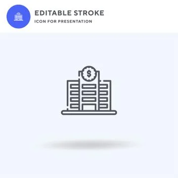 Building icon vector, filled flat sign, solid pictogram isolated on white, logo Stock Illustration