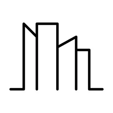 Building icon vector outline modern art minimal geometric line logo design Stock Illustration
