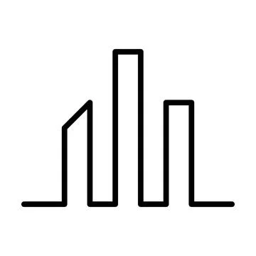 Building icon vector outline modern art minimal geometric line logo design Stock Illustration
