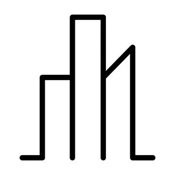 Building icon vector outline modern art minimal geometric line logo design Stock Illustration